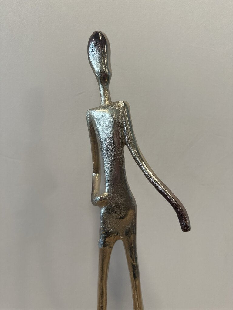 Silver Modern Art Sculpture - 5X4X29H
