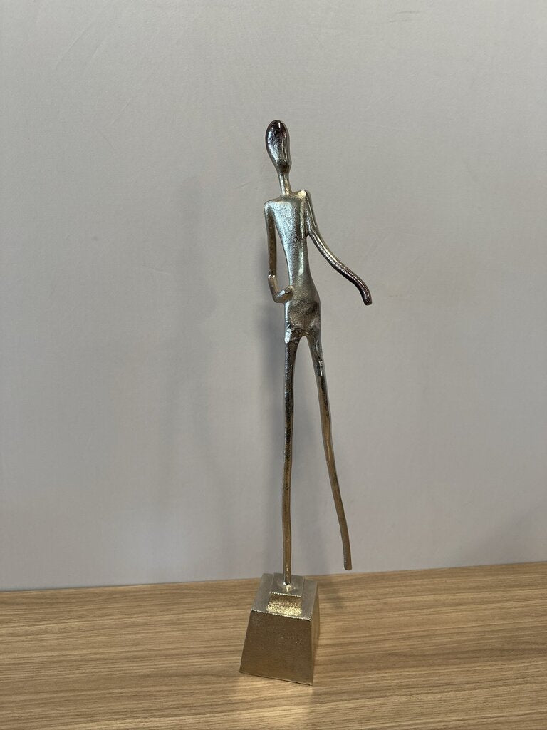 Silver Modern Art Sculpture - 5X4X29H