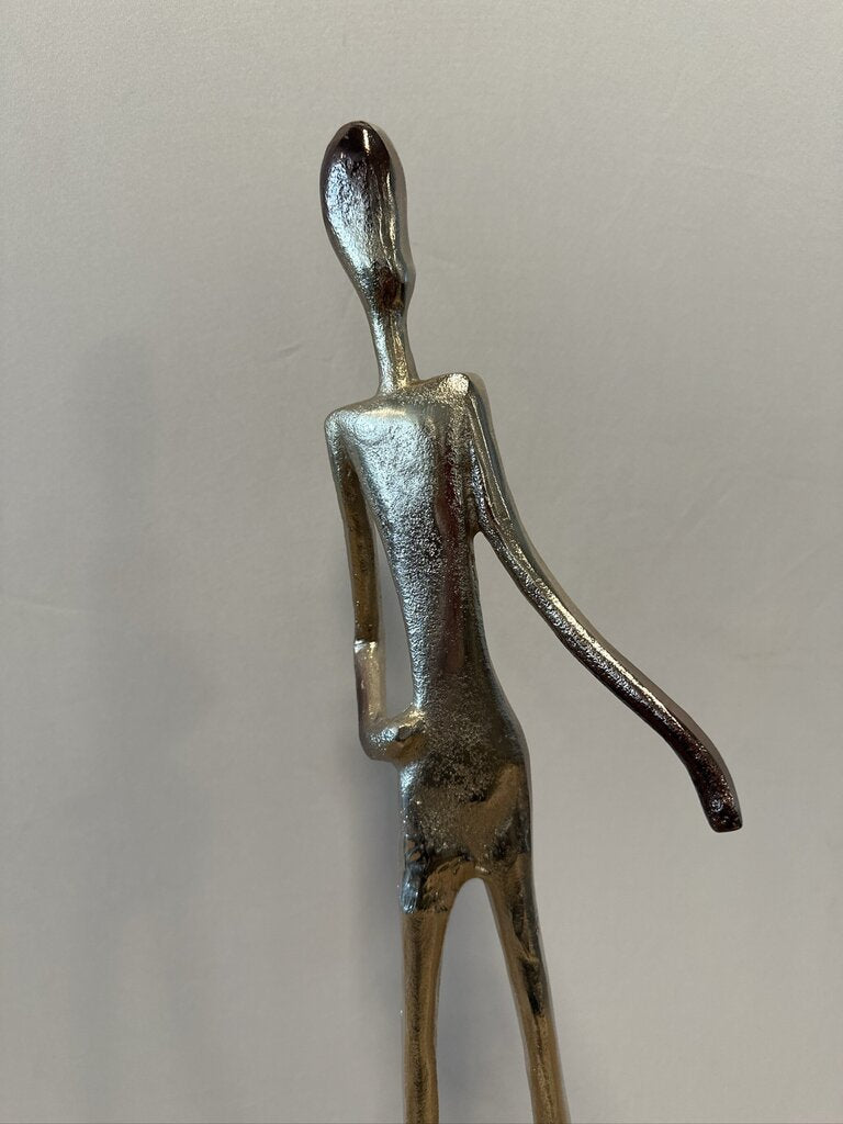 Silver Modern Art Sculpture - 5X4X29H