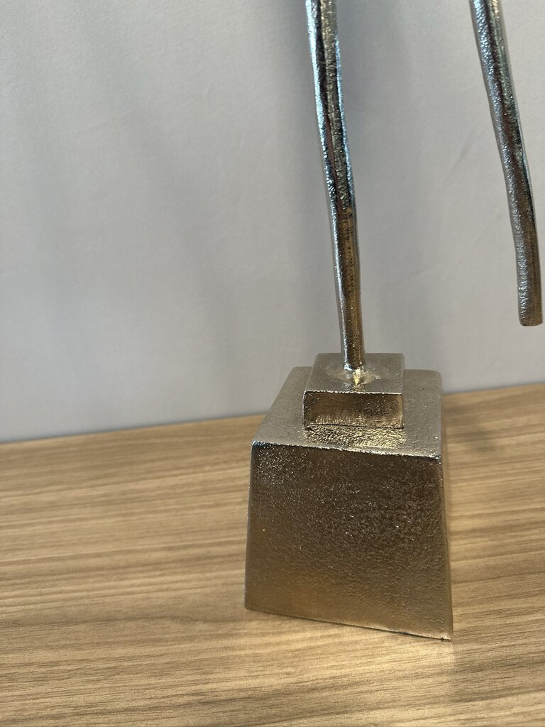 Silver Modern Art Sculpture - 5X4X29H