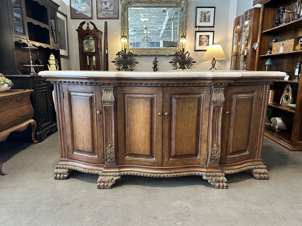 Bellagio Credenza W/ Travertine Top - 82X26.5X39.5H