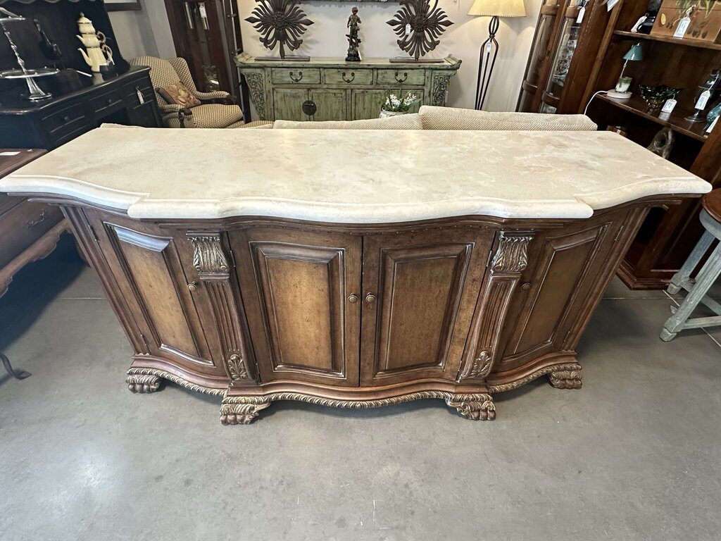 Bellagio Credenza W/ Travertine Top - 82X26.5X39.5H