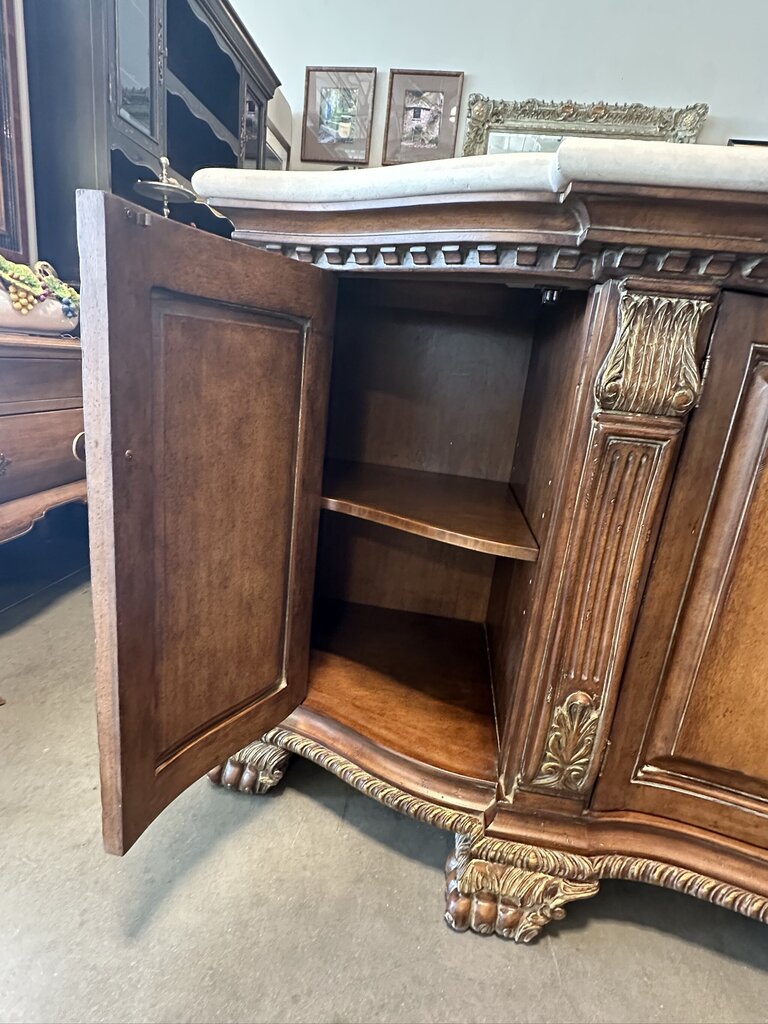 Bellagio Credenza W/ Travertine Top - 82X26.5X39.5H