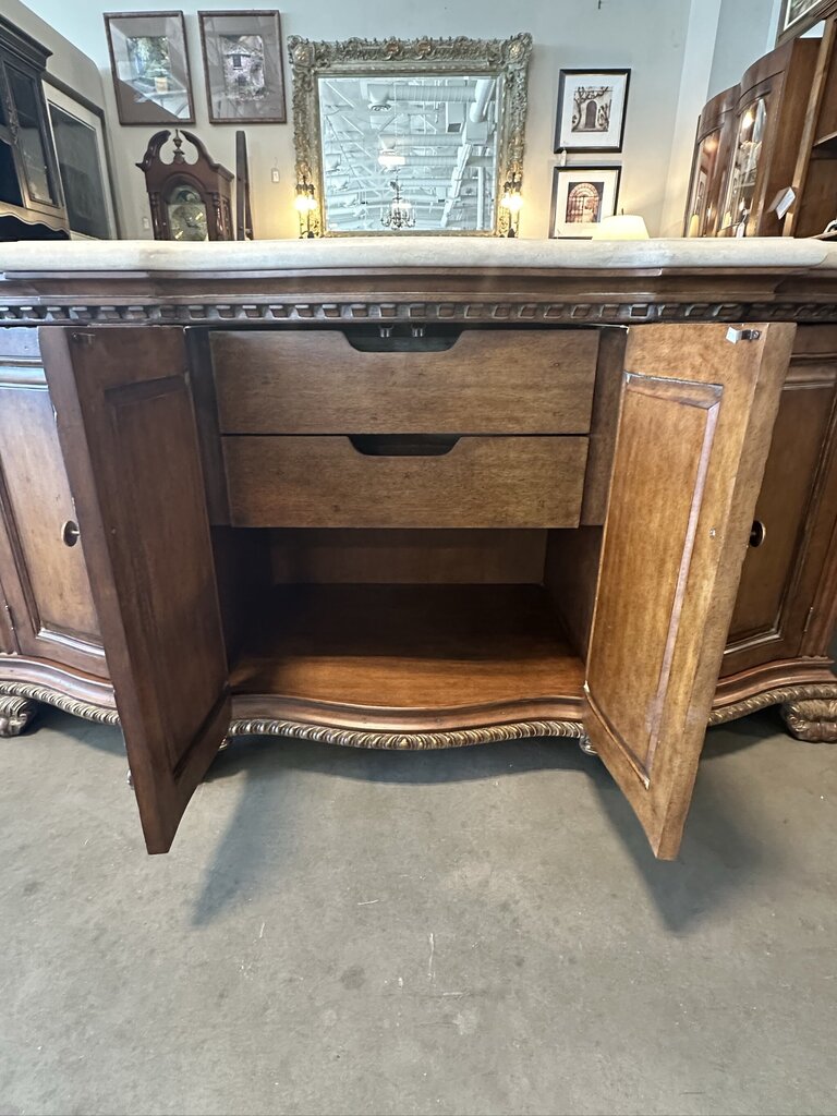 Bellagio Credenza W/ Travertine Top - 82X26.5X39.5H