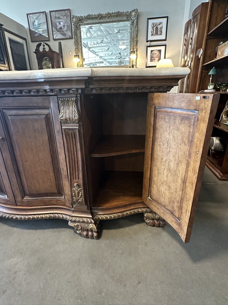 Bellagio Credenza W/ Travertine Top - 82X26.5X39.5H
