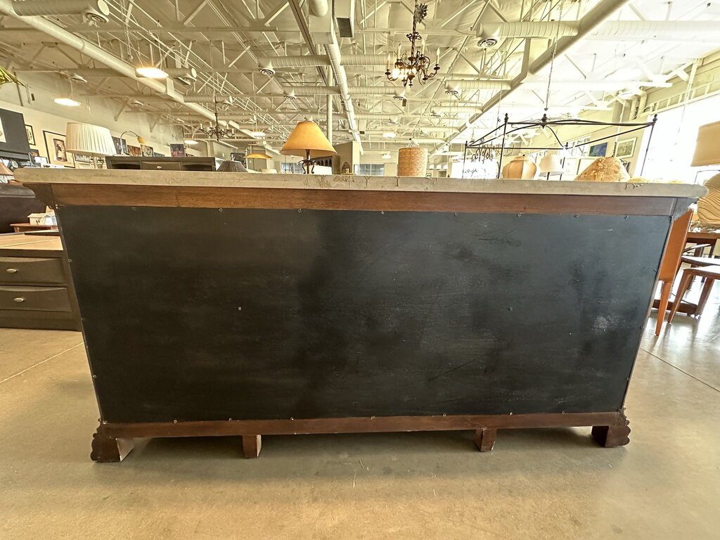 Bellagio Credenza W/ Travertine Top - 82X26.5X39.5H