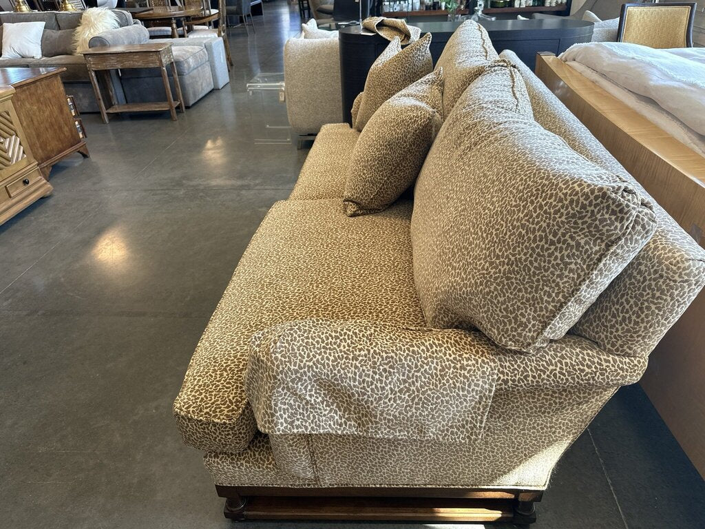 Wesley Hall Custom Animal Print Sofa w/ 2 Pillows- 82"