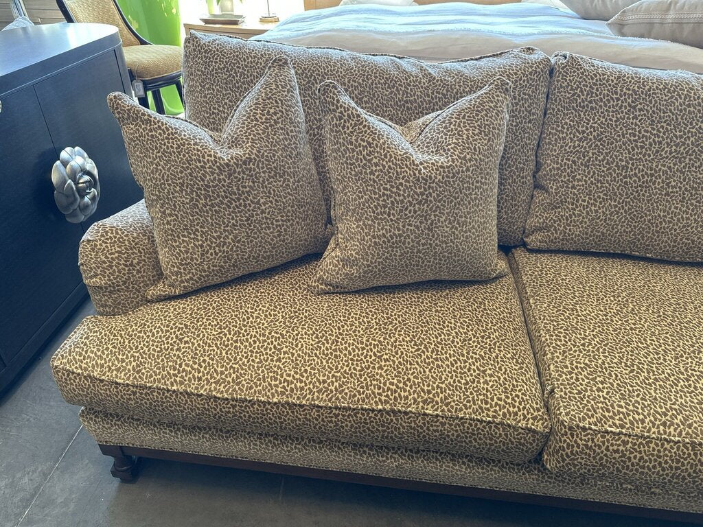 Wesley Hall Custom Animal Print Sofa w/ 2 Pillows- 82"