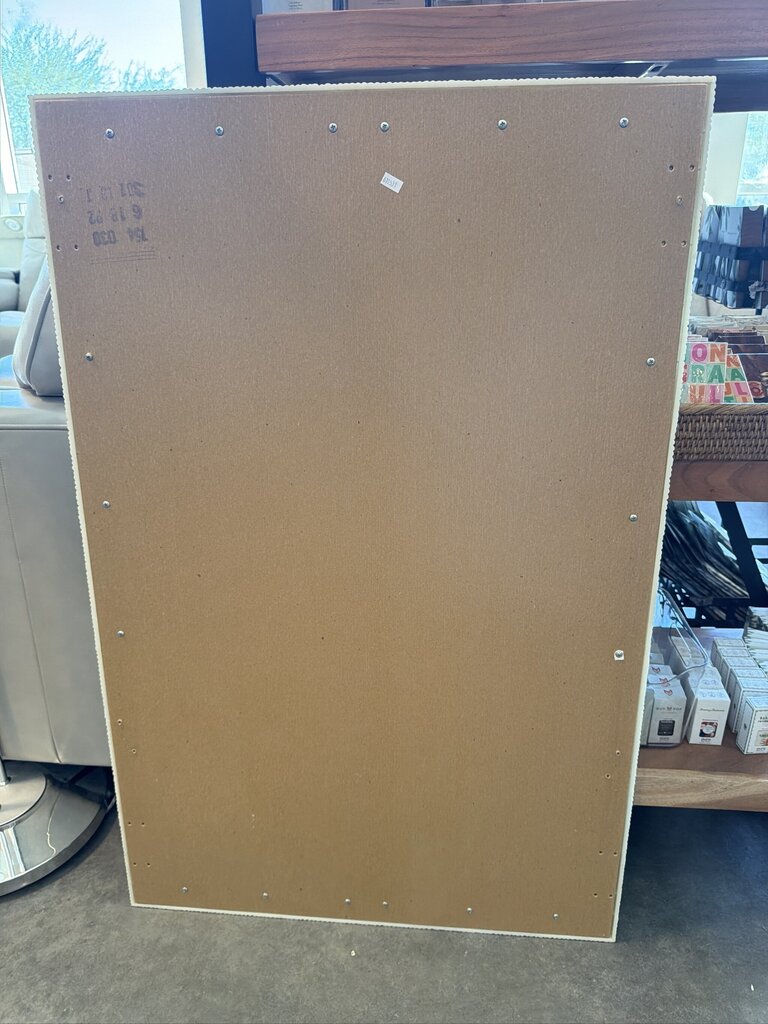 White Painted Rattan Mirror- 26X40