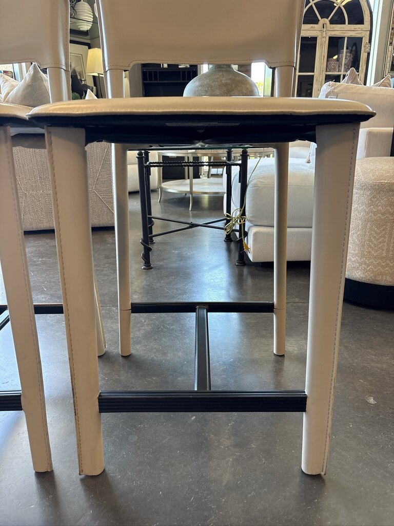 Maria Yee Perugia Leather Counter Stools - Set of 3