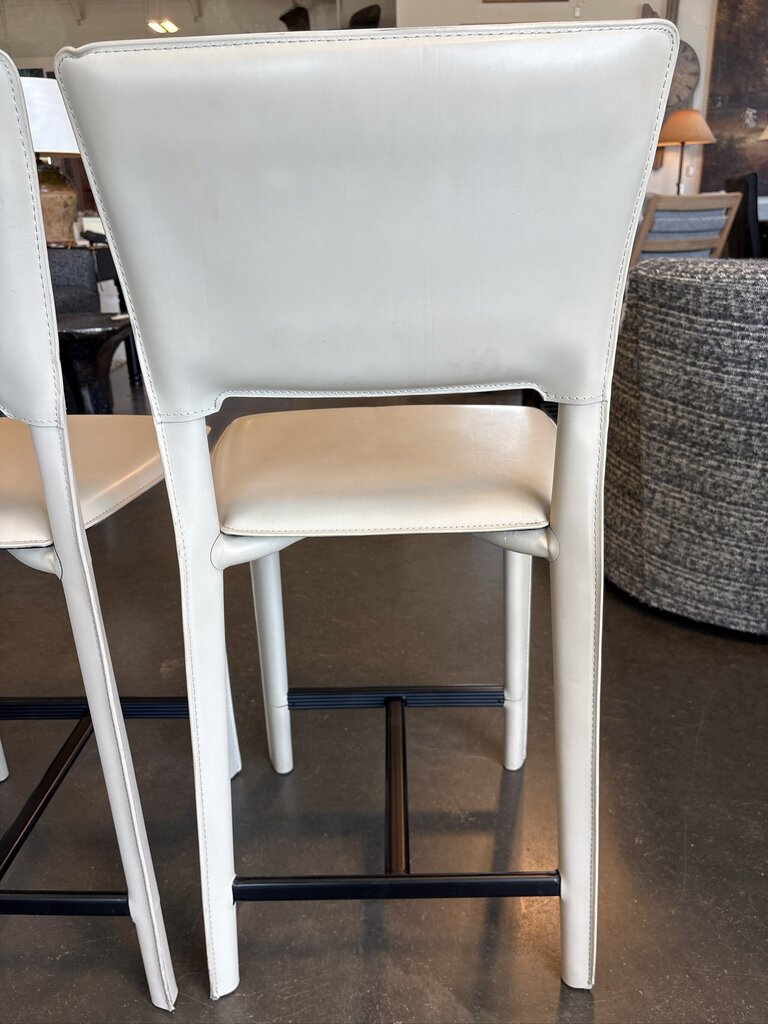 Maria Yee Perugia Leather Counter Stools - Set of 3