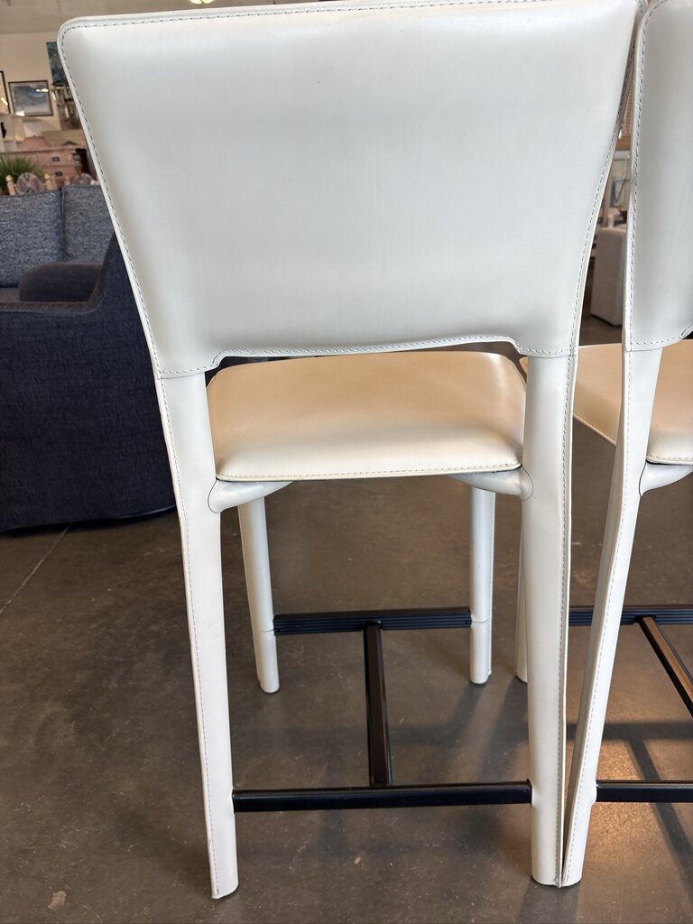 Maria Yee Perugia Leather Counter Stools - Set of 3