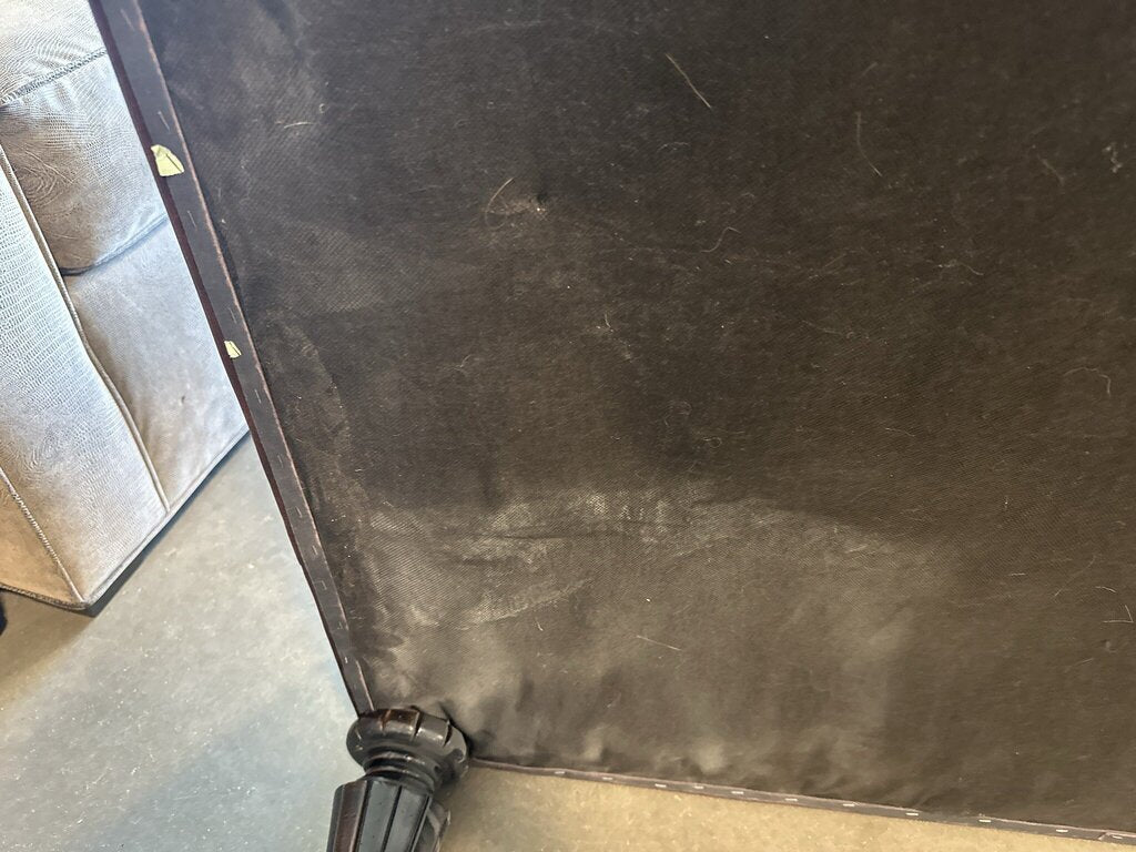Dark Brown Leather Ottoman- 47X40X19- AS IS