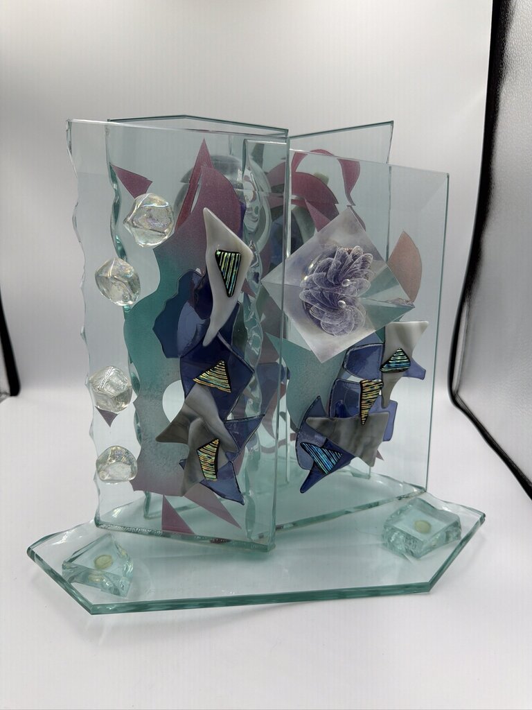 Signed Art Glass Sculpture- 13X10X13