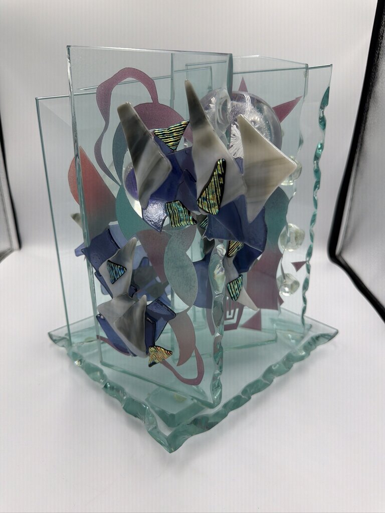 Signed Art Glass Sculpture- 13X10X13