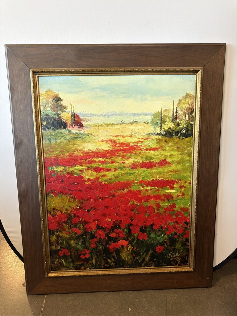 Original Poppies Art By Fuller- 41X51- AS IS