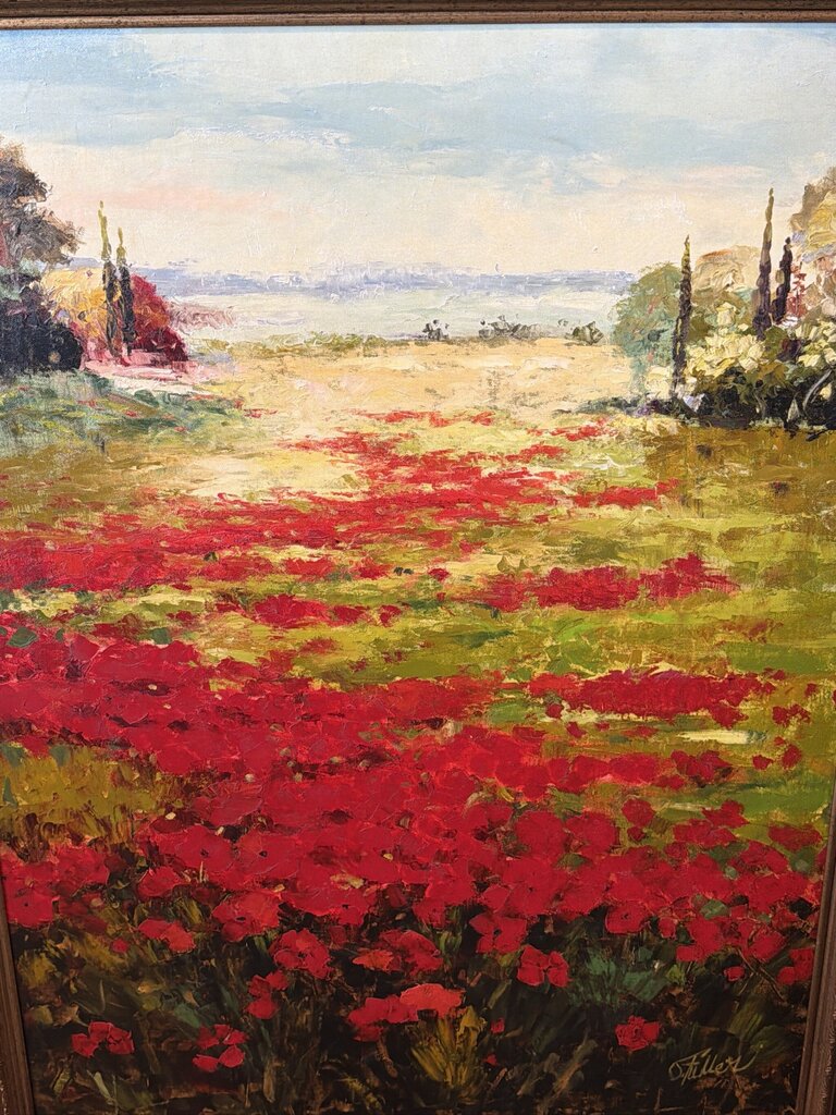 Original Poppies Art By Fuller- 41X51- AS IS
