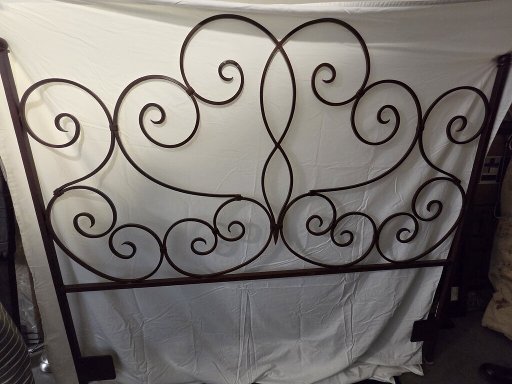 King Wrought Iron Scrolled Headboard- 78X2X71