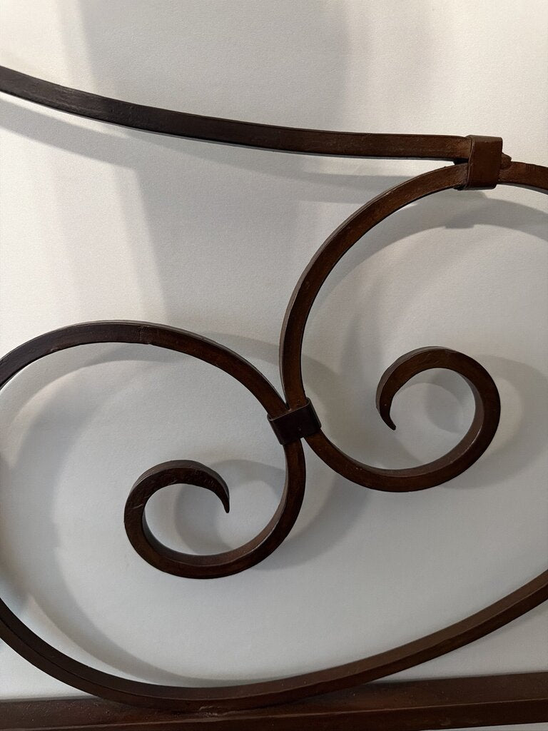 King Wrought Iron Scrolled Headboard- 78X2X71