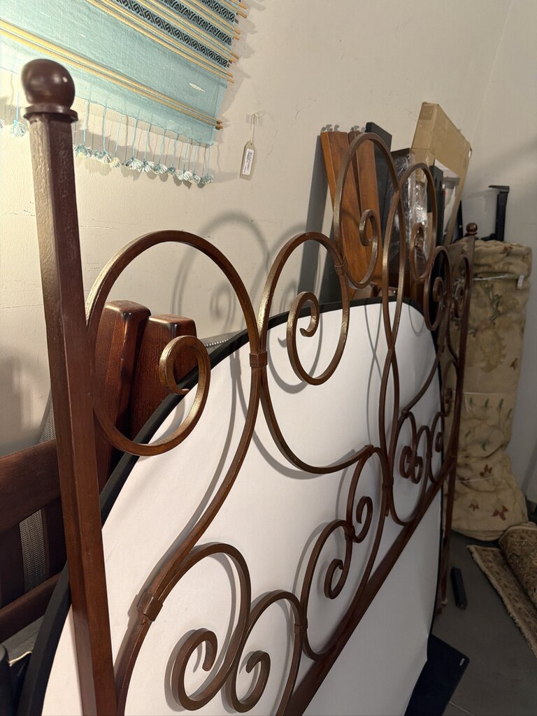 King Wrought Iron Scrolled Headboard- 78X2X71