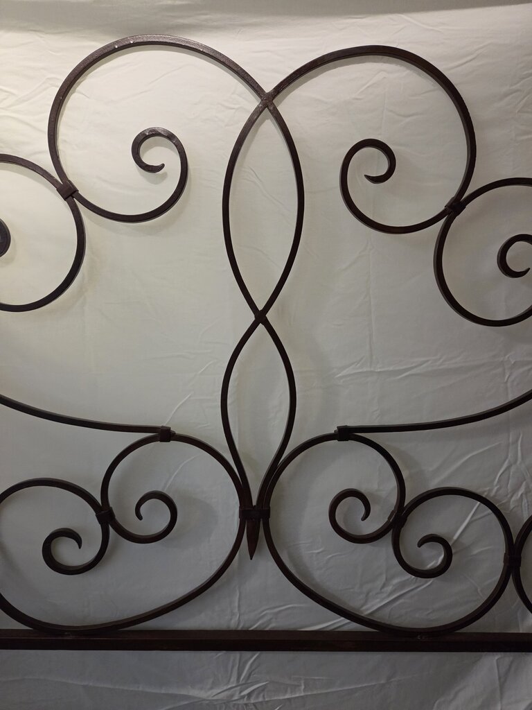 King Wrought Iron Scrolled Headboard- 78X2X71
