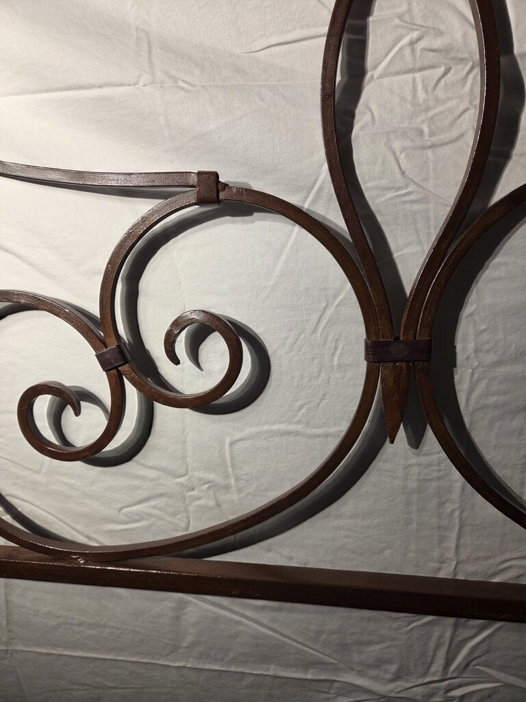 King Wrought Iron Scrolled Headboard- 78X2X71