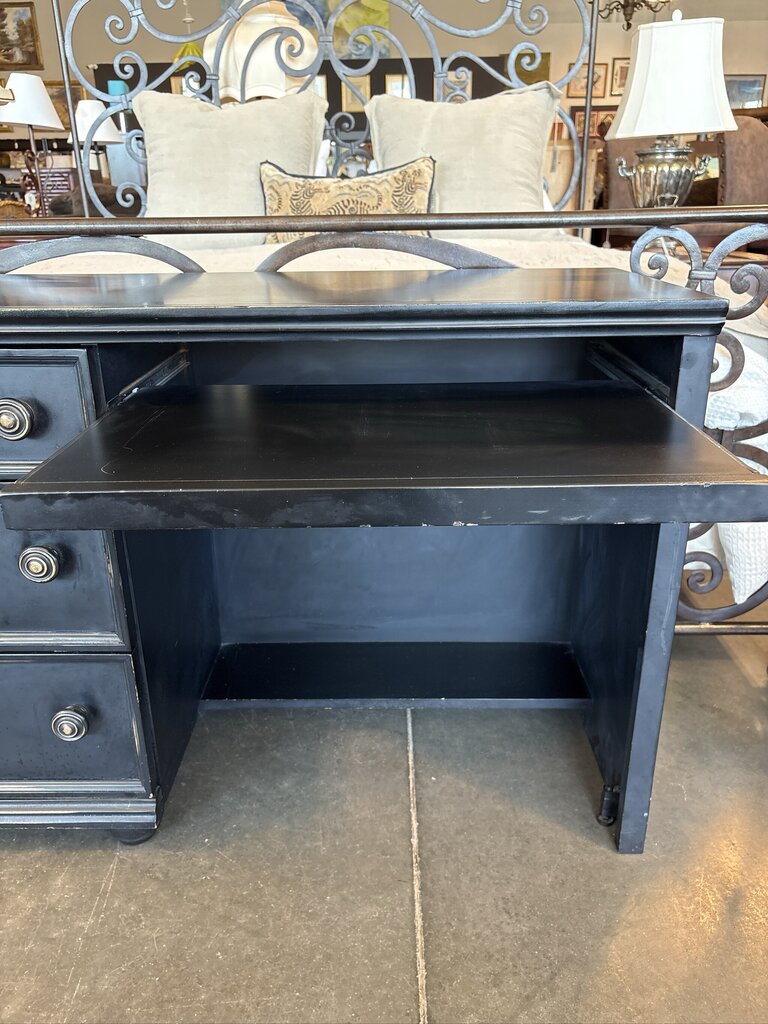 Black Wood 3 Drawer Desk- 17.5x48X29.5H
