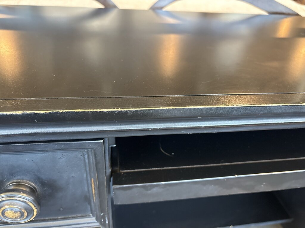 Black Wood 3 Drawer Desk- 17.5x48X29.5H