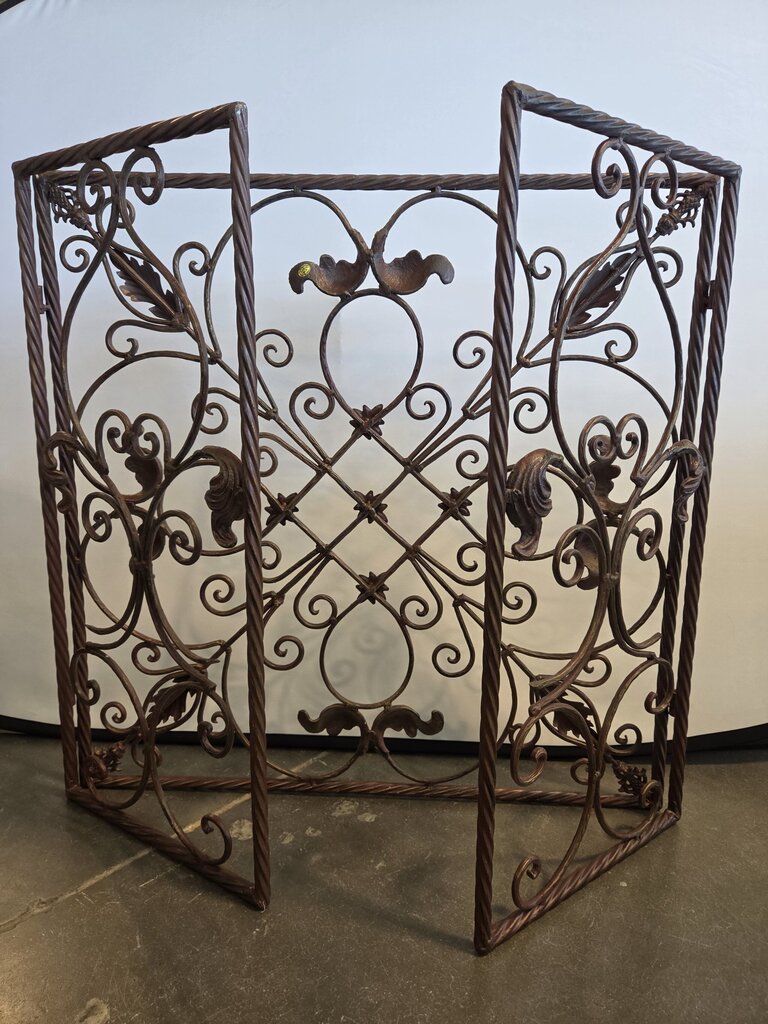 Iron Fireplace Trifold Screen (1) - 28X1X28H