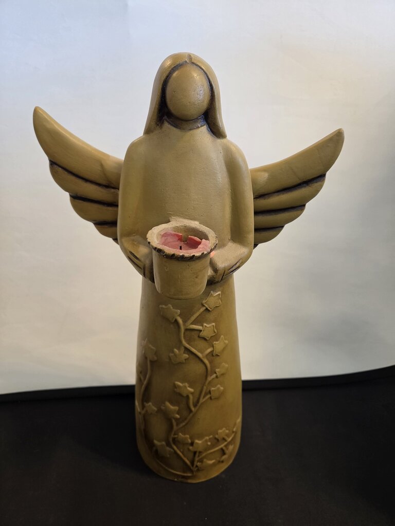 Terra Cotta Angel Candle Holder- 12X6X21