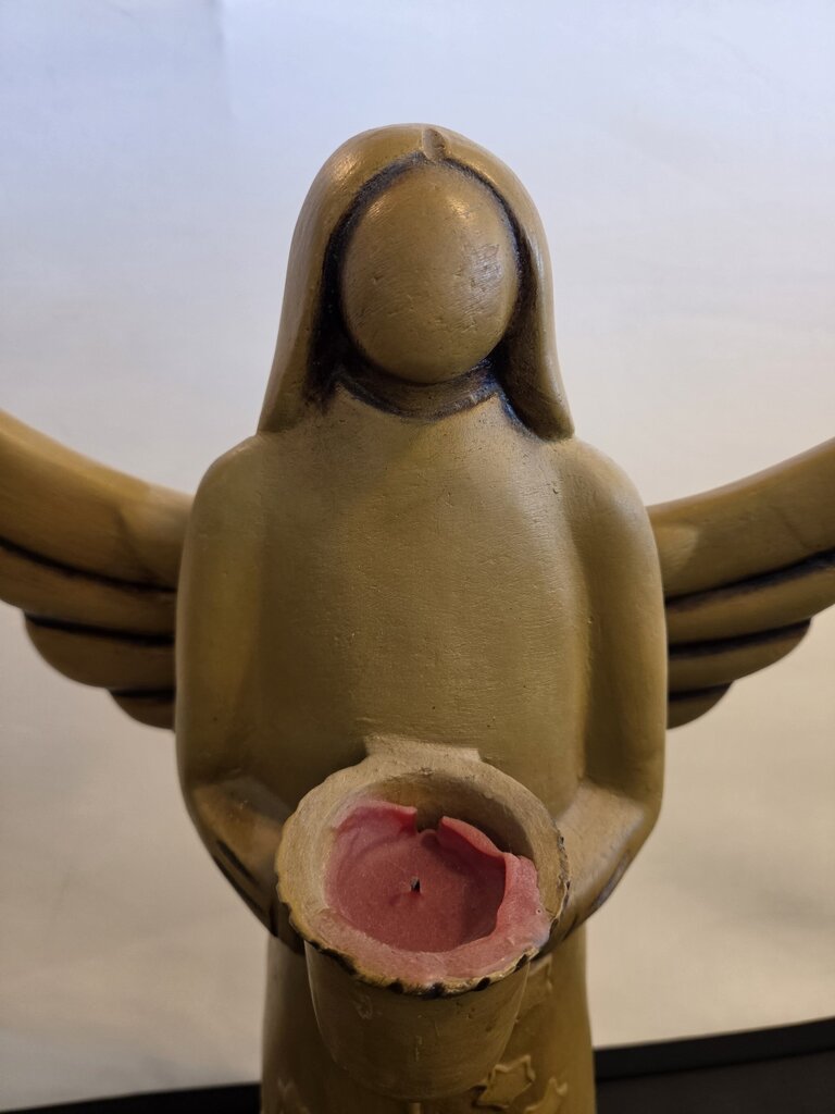 Terra Cotta Angel Candle Holder- 12X6X21