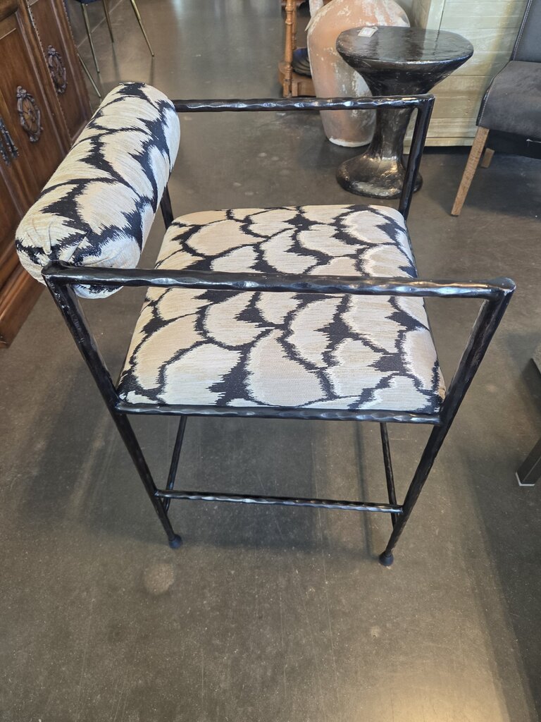 Arteriors Barbana Ocelot Embroidered Counter Height Barstools - Set of 2
