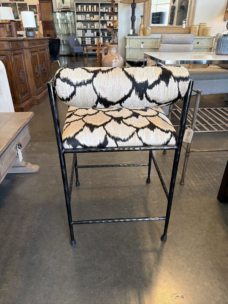 Arteriors Barbana Ocelot Embroidered Counter Height Barstools - Set of 3