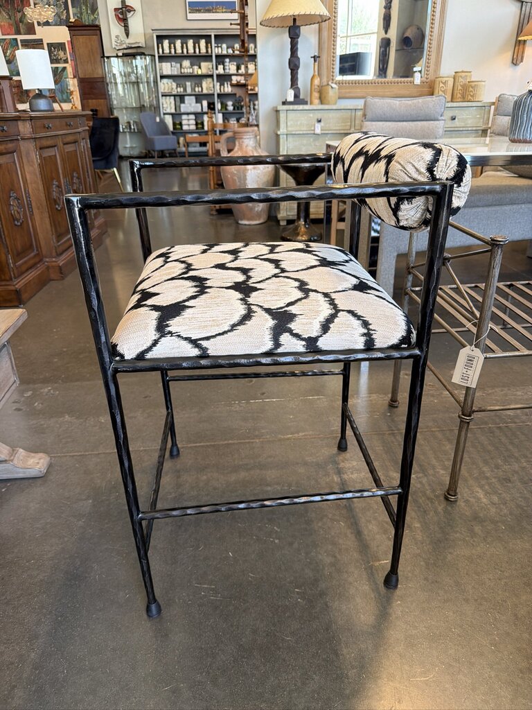 Arteriors Barbana Ocelot Embroidered Counter Height Barstools - Set of 3