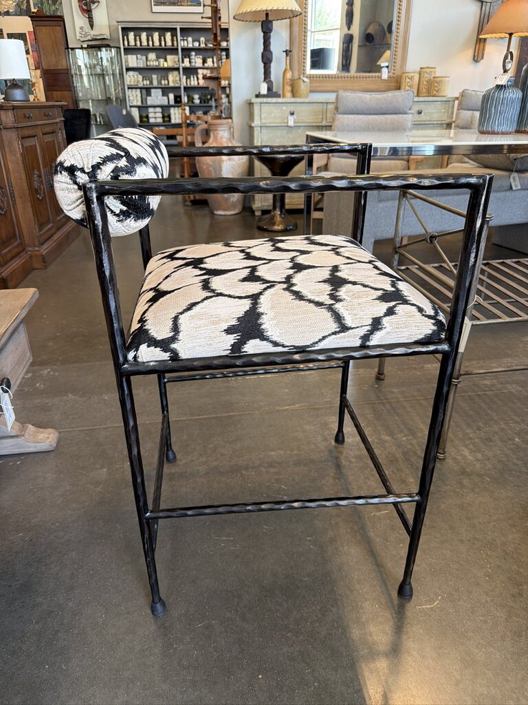 Arteriors Barbana Ocelot Embroidered Counter Height Barstools - Set of 3
