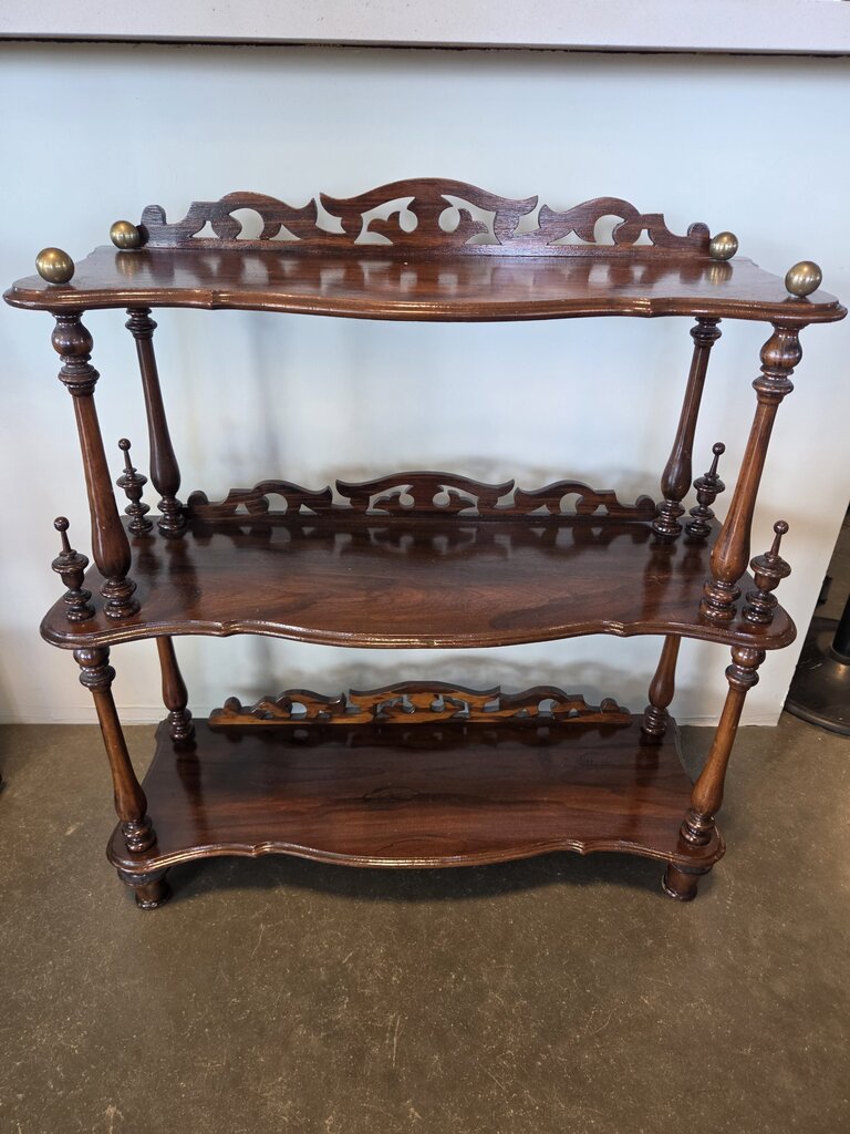 Antique Victorian Walnut Whatnot Shelving- 30X11X35