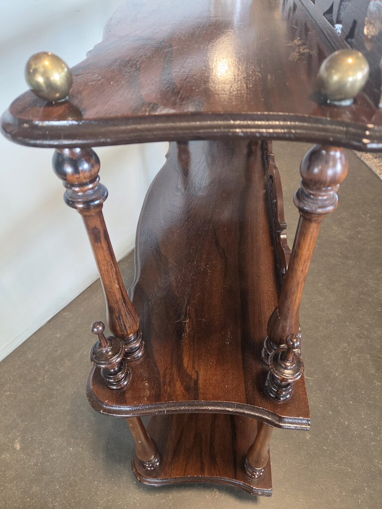 Antique Victorian Walnut Whatnot Shelving- 30X11X35
