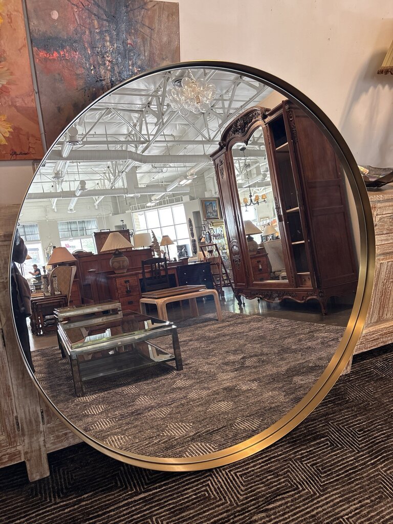 Uttermost Padria Round Brass Framed Mirror - 60X2.5X60H