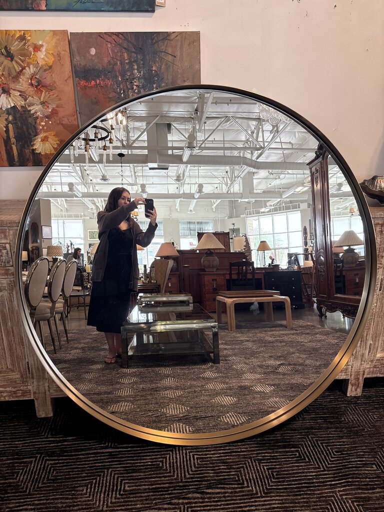 Uttermost Padria Round Brass Framed Mirror - 60X2.5X60H