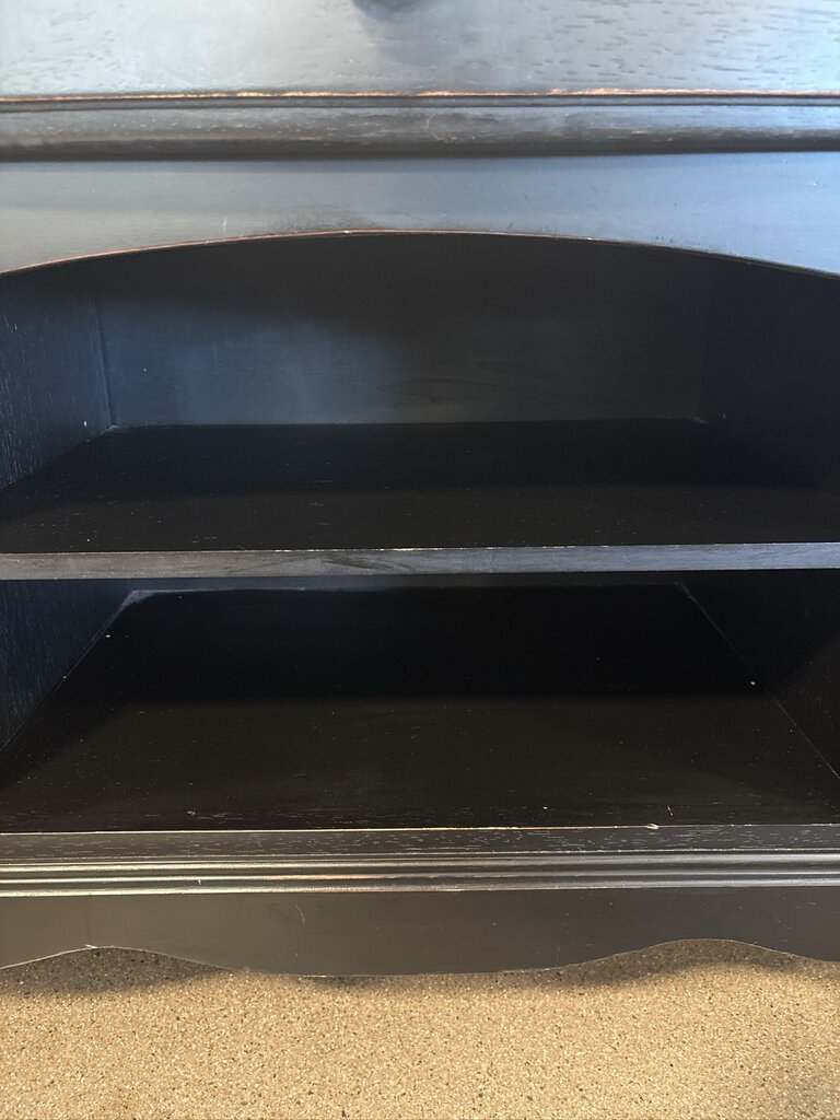 Black Wood 7 Drawer Dresser- 64X18X32