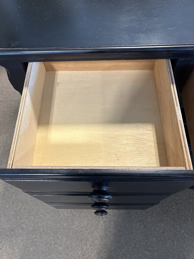 Black Wood 7 Drawer Dresser- 64X18X32