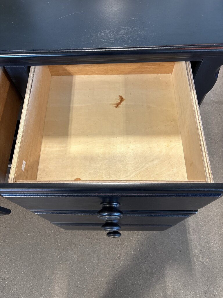 Black Wood 7 Drawer Dresser- 64X18X32