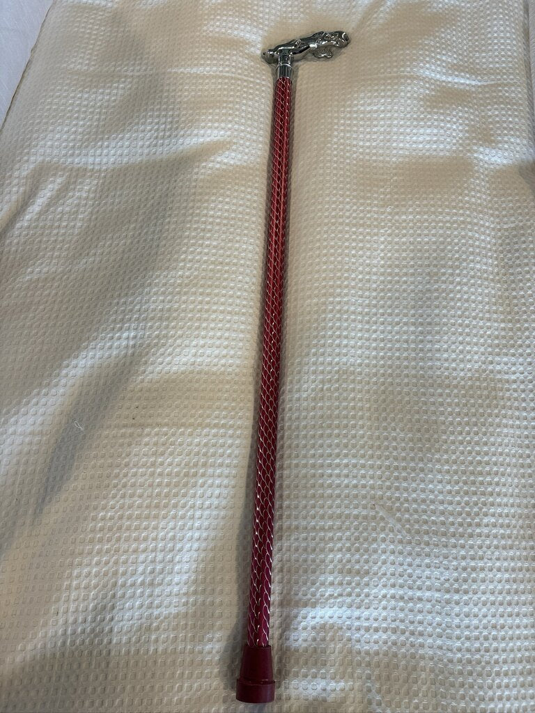 Walking Cane W/ Silver Jaguar Handle- 6X1X35H
