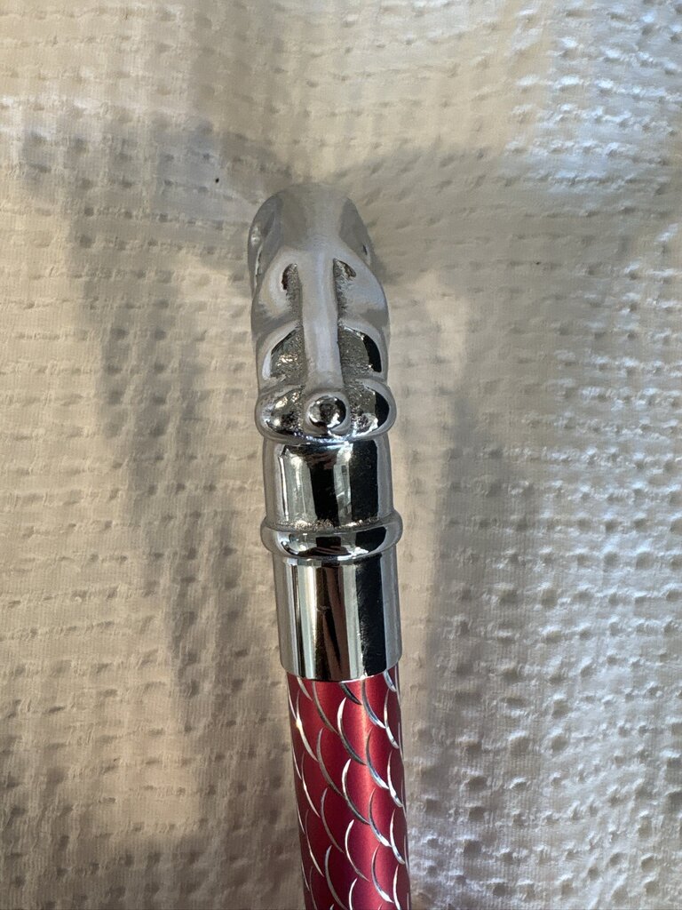Walking Cane W/ Silver Jaguar Handle- 6X1X35H