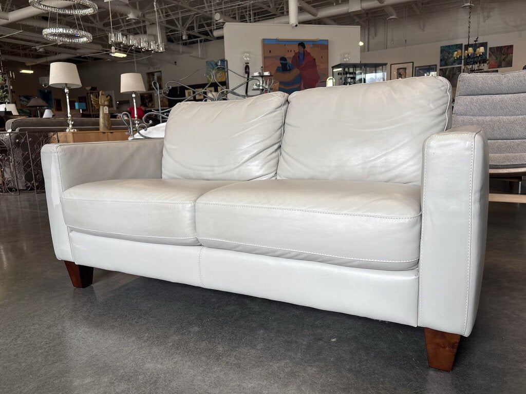 Violino Taupe Leather Sofa- 60X35X32H