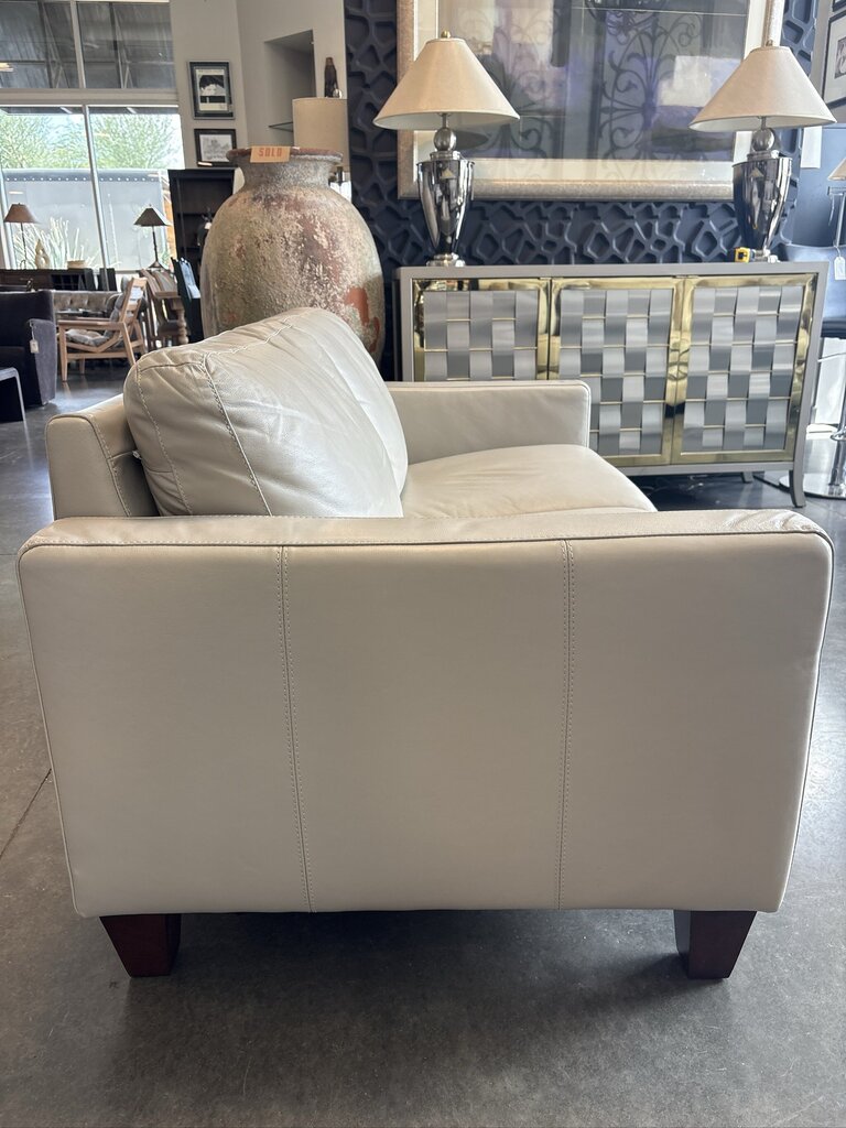 Violino Taupe Leather Sofa- 60X35X32H