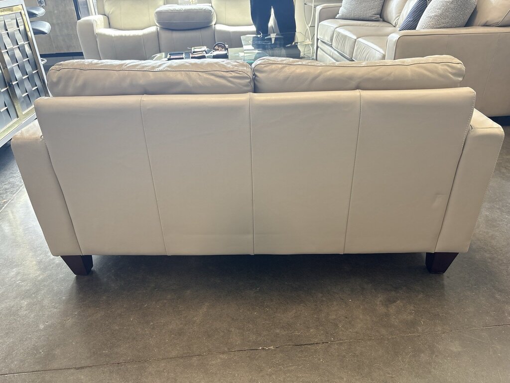 Violino Taupe Leather Sofa- 60X35X32H