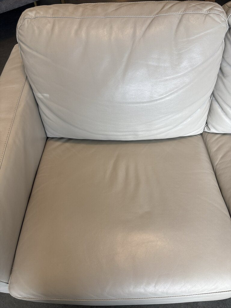 Violino Taupe Leather Sofa- 60X35X32H