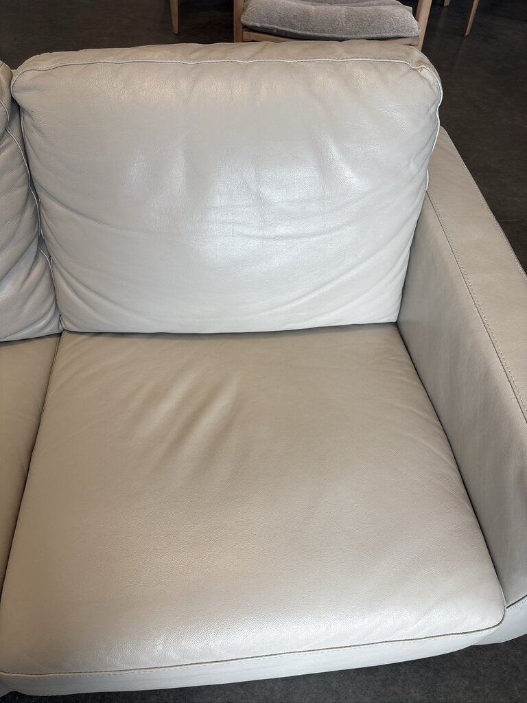 Violino Taupe Leather Sofa- 60X35X32H