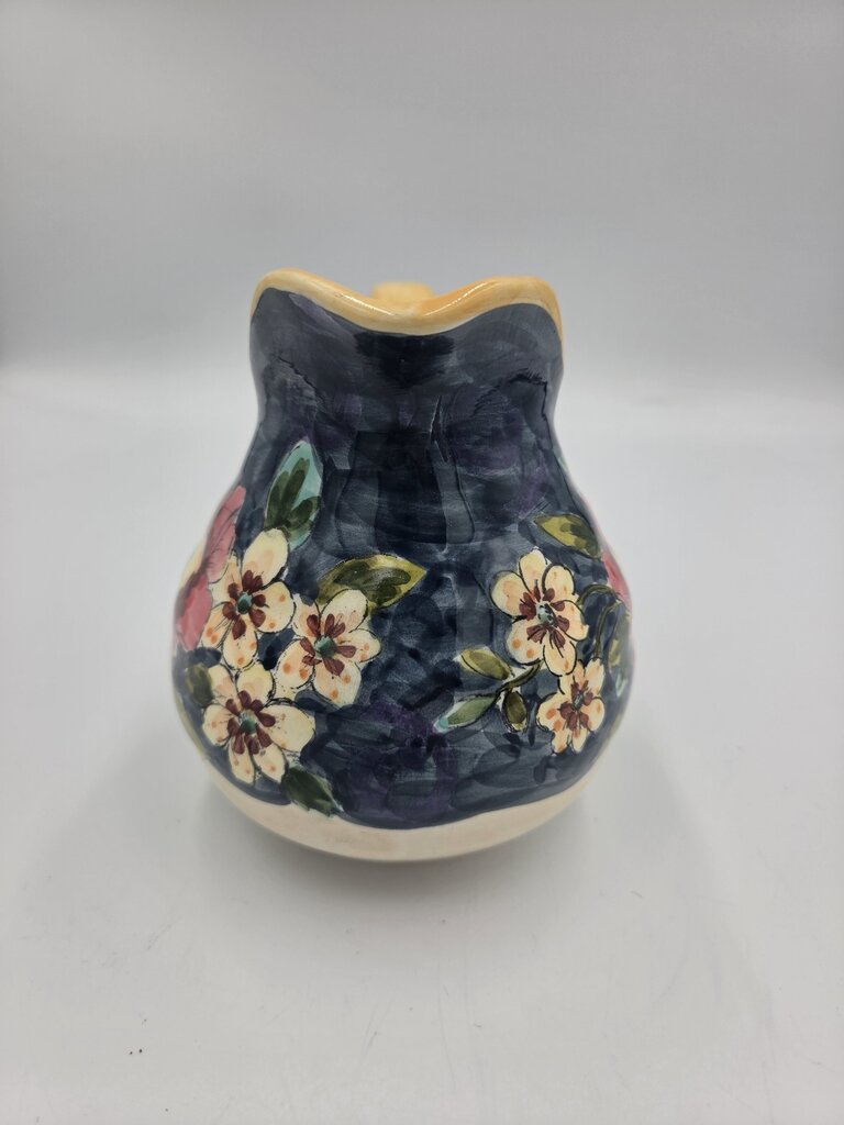 Floral Ceramic Pitcher W/ Cream & Sugar on Platter-4X5X5